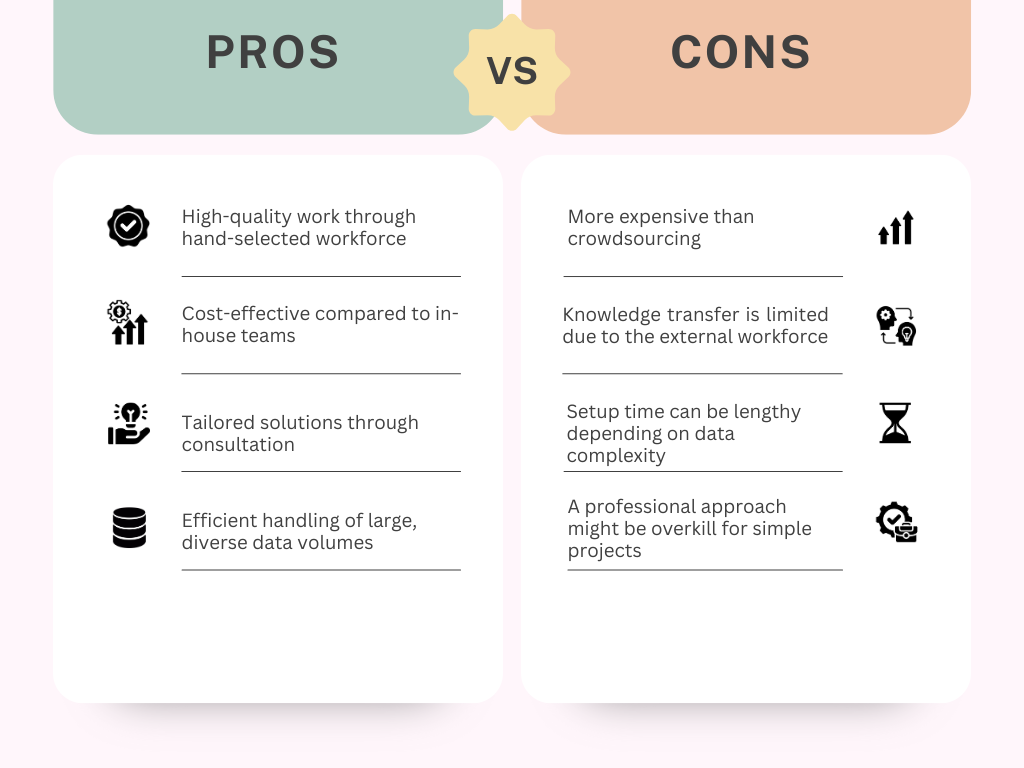 Pros & Cons of data annotation Outsourcing