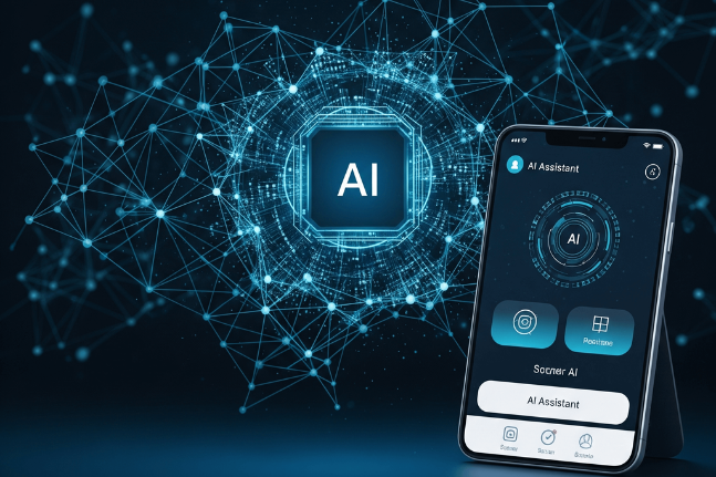 Human collaborating with AI system.